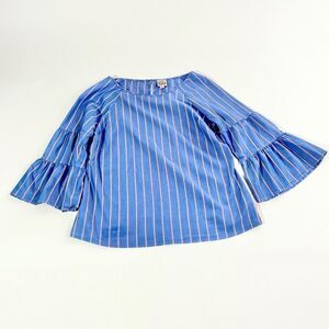 Como vintage pinstripe bell sleeve top